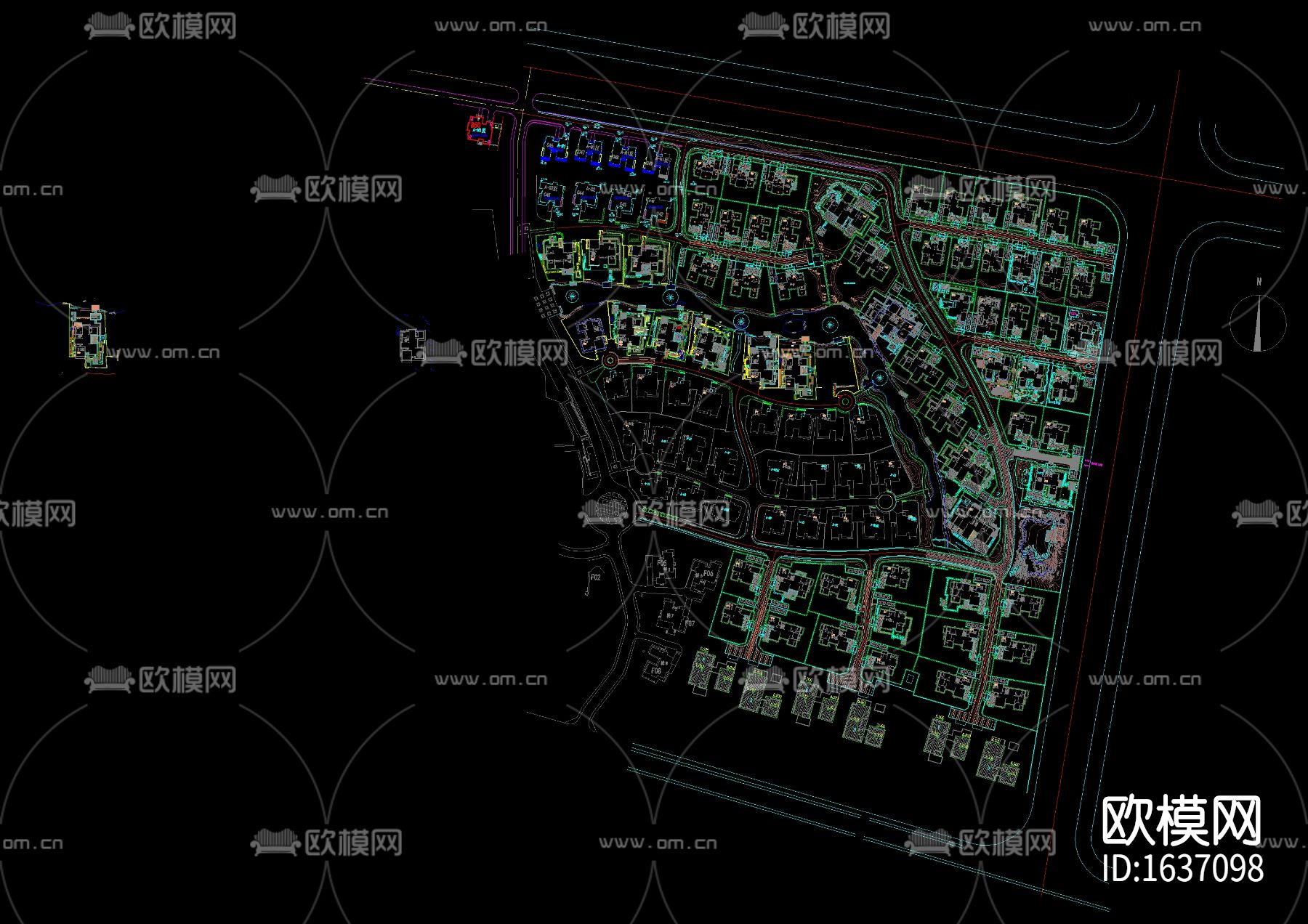 6个中式庭院景观cad施工图下载（渲染图2）