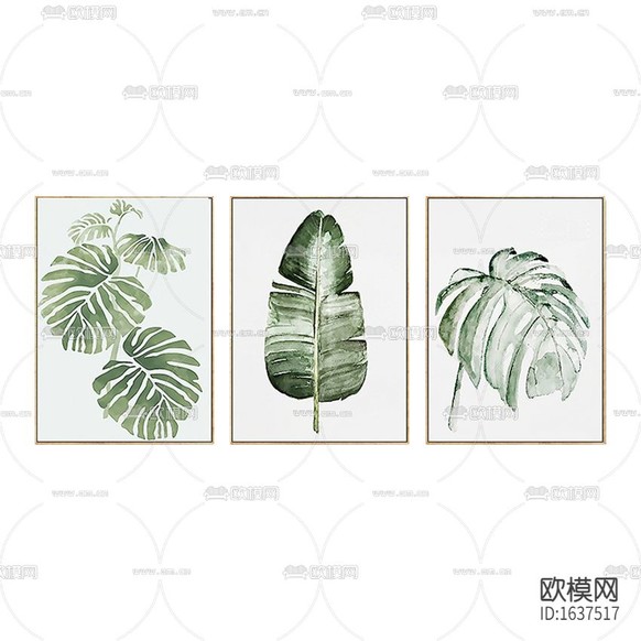 現(xiàn)代輕奢創(chuàng)意龜背葉綠植裝飾畫下載