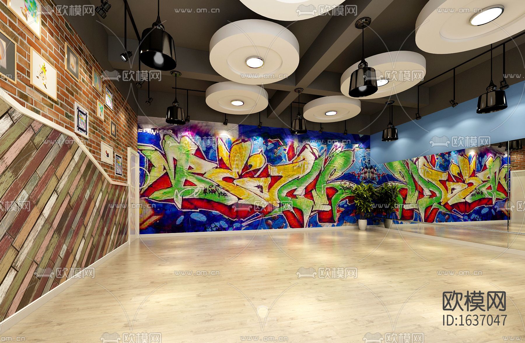 幼儿园室内cad施工图下载（渲染图9）