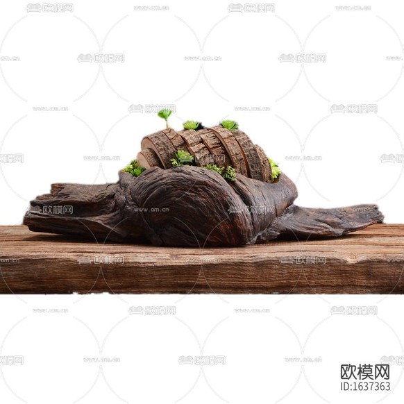 新中式古典禅意实木摆件下载
