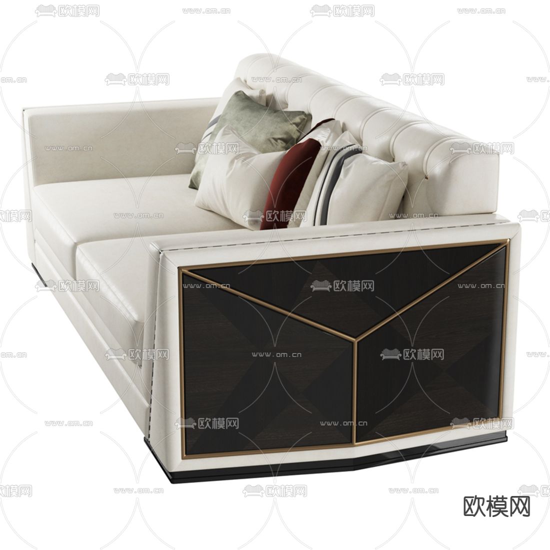 后现代皮革双人沙发3d模型