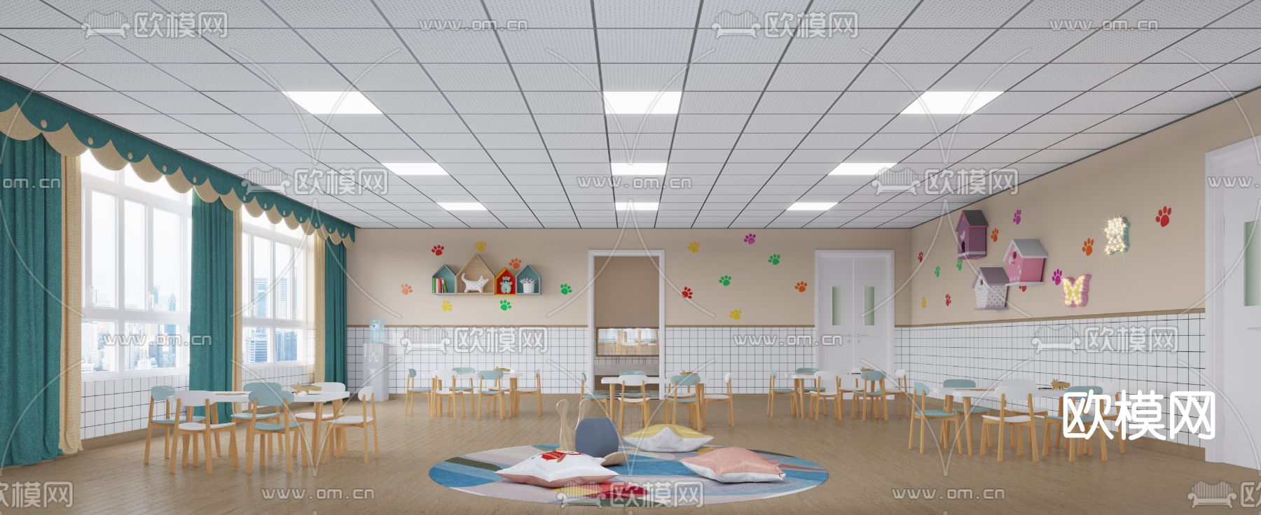 北欧幼儿园活动教室3d模型下载