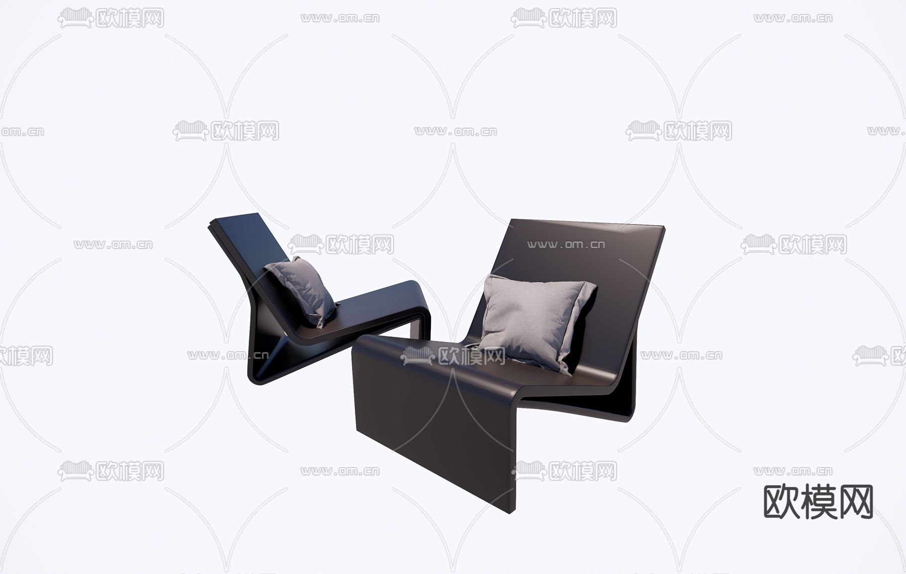 现代休闲椅su模型下载（渲染图1）