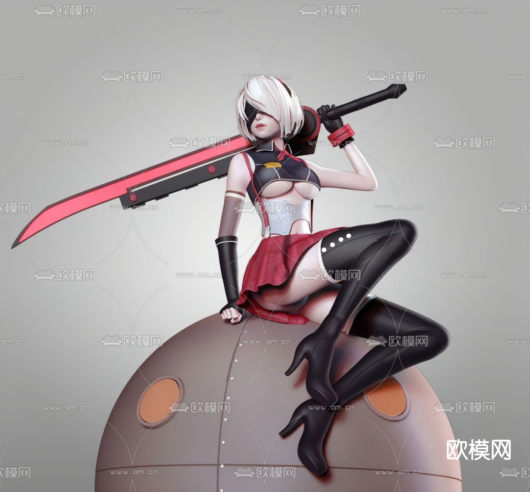 现代尼尔机械纪元2B手办3d模型下载