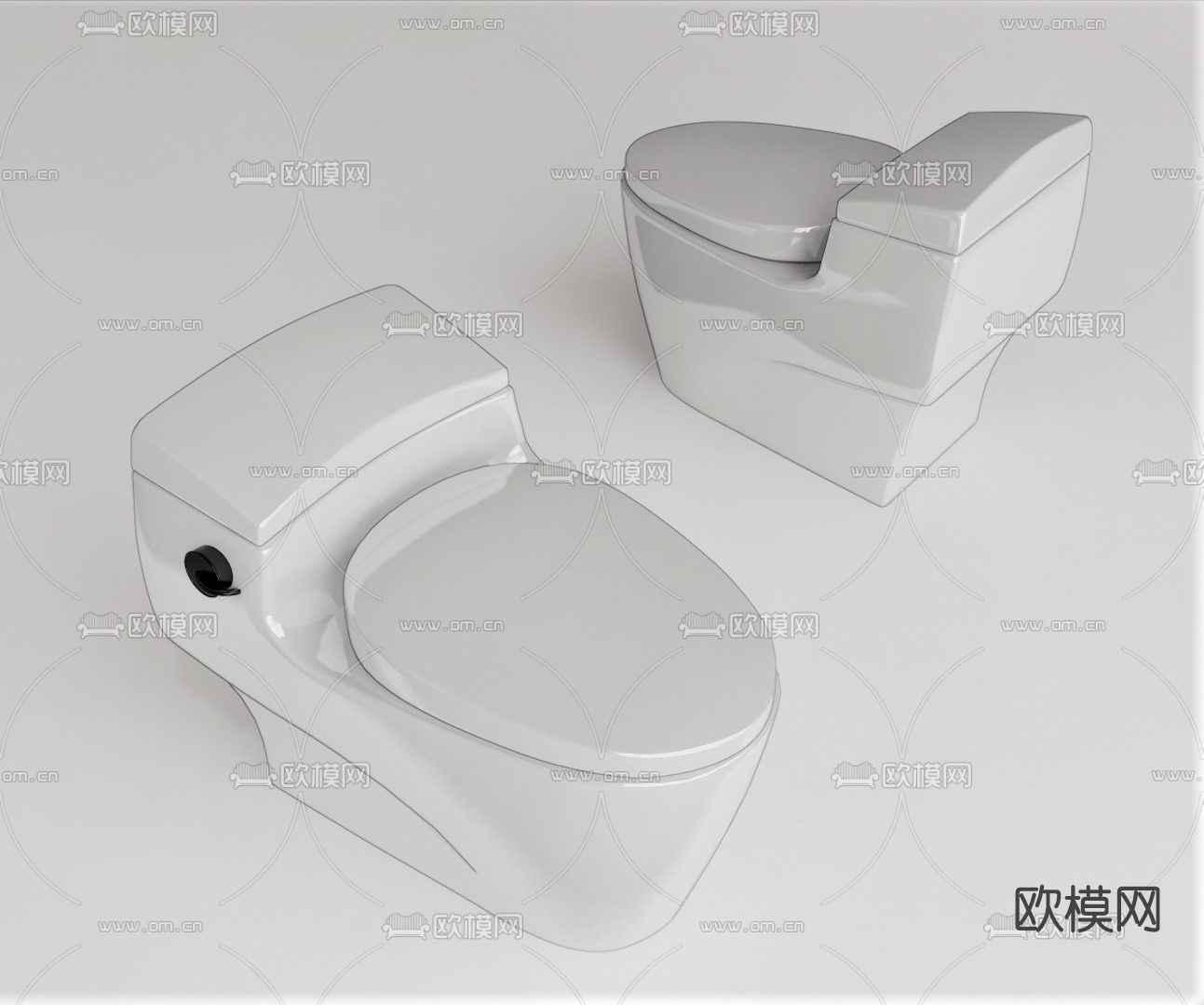 现代坐便器马桶su模型下载（渲染图1）