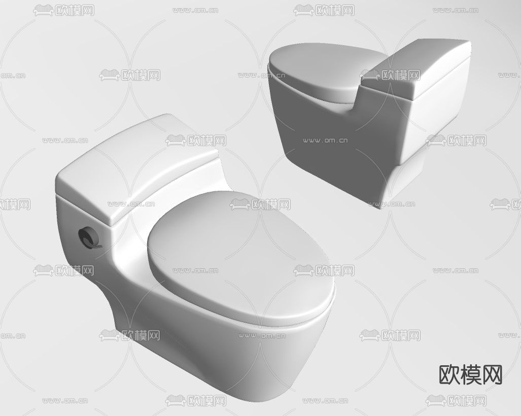 现代坐便器马桶su模型下载（渲染图2）