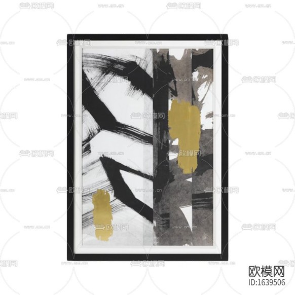 现代轻奢抽象水墨装饰画下载