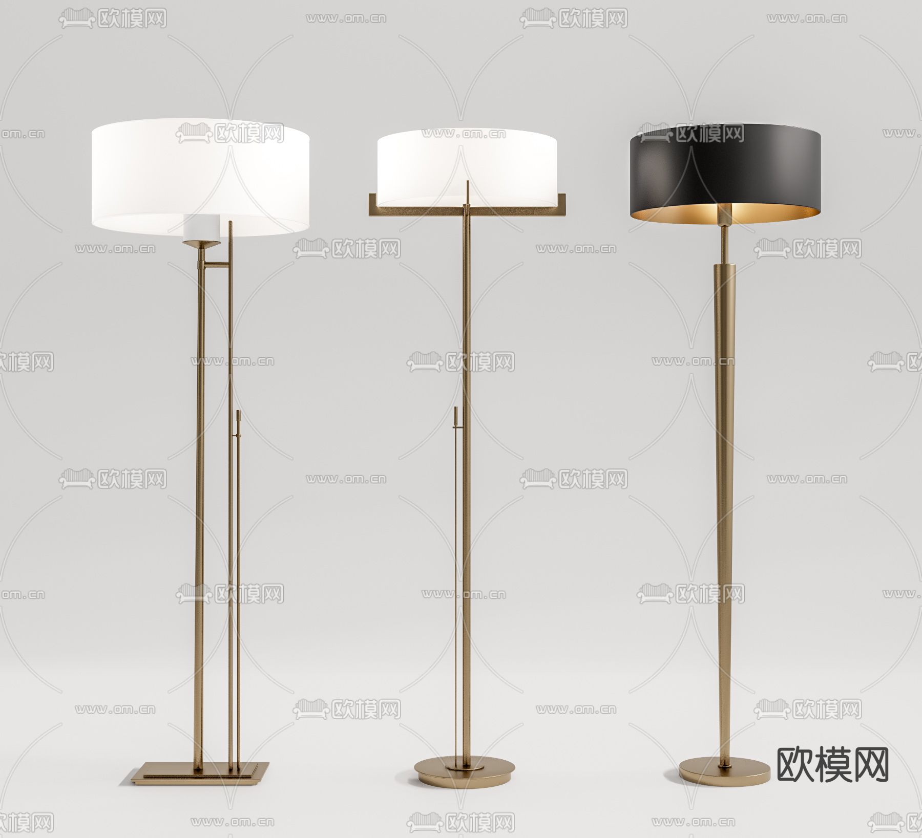 现代轻奢落地灯su模型下载（渲染图1）