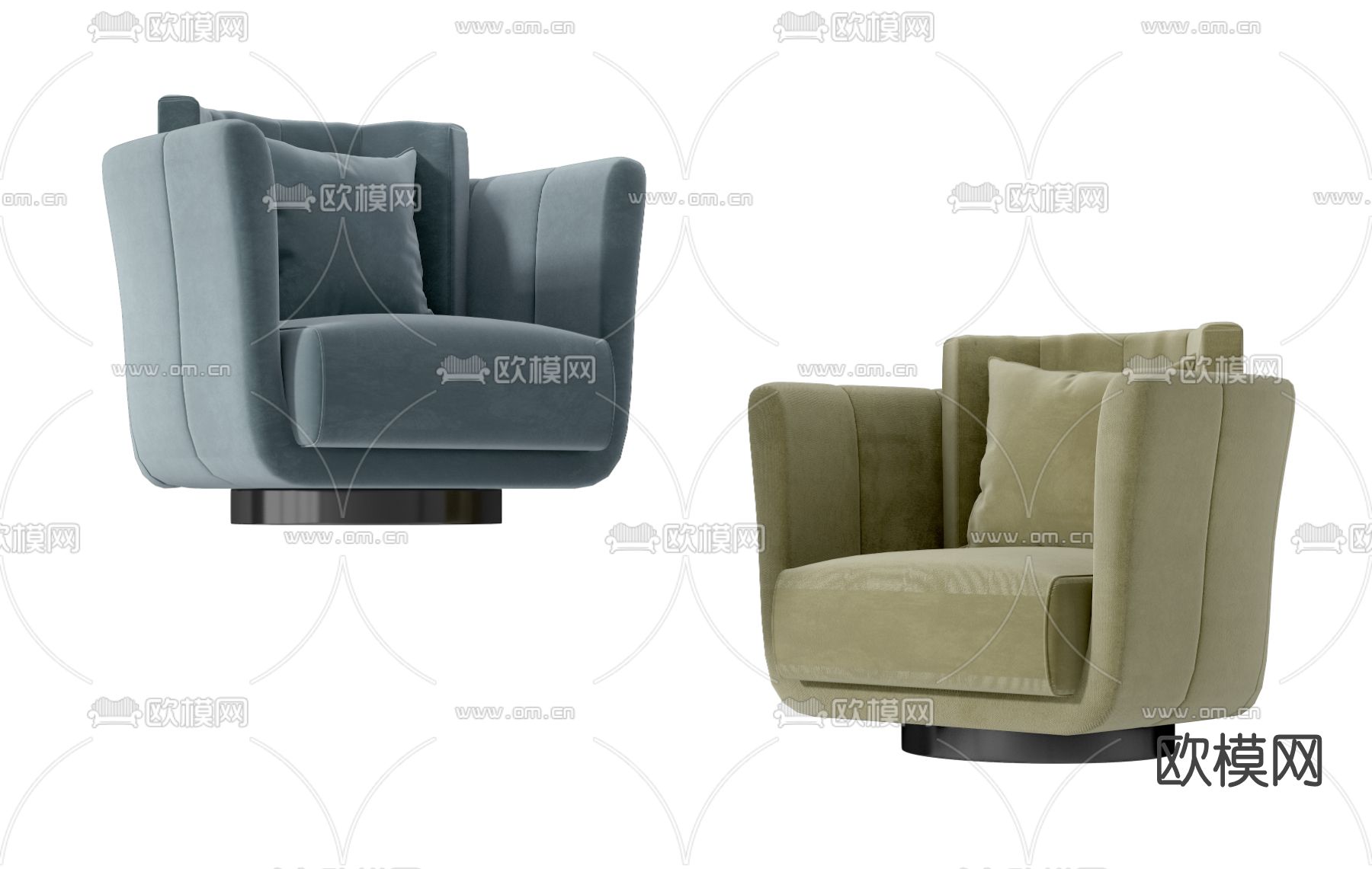 现代布艺单人沙发3d模型下载