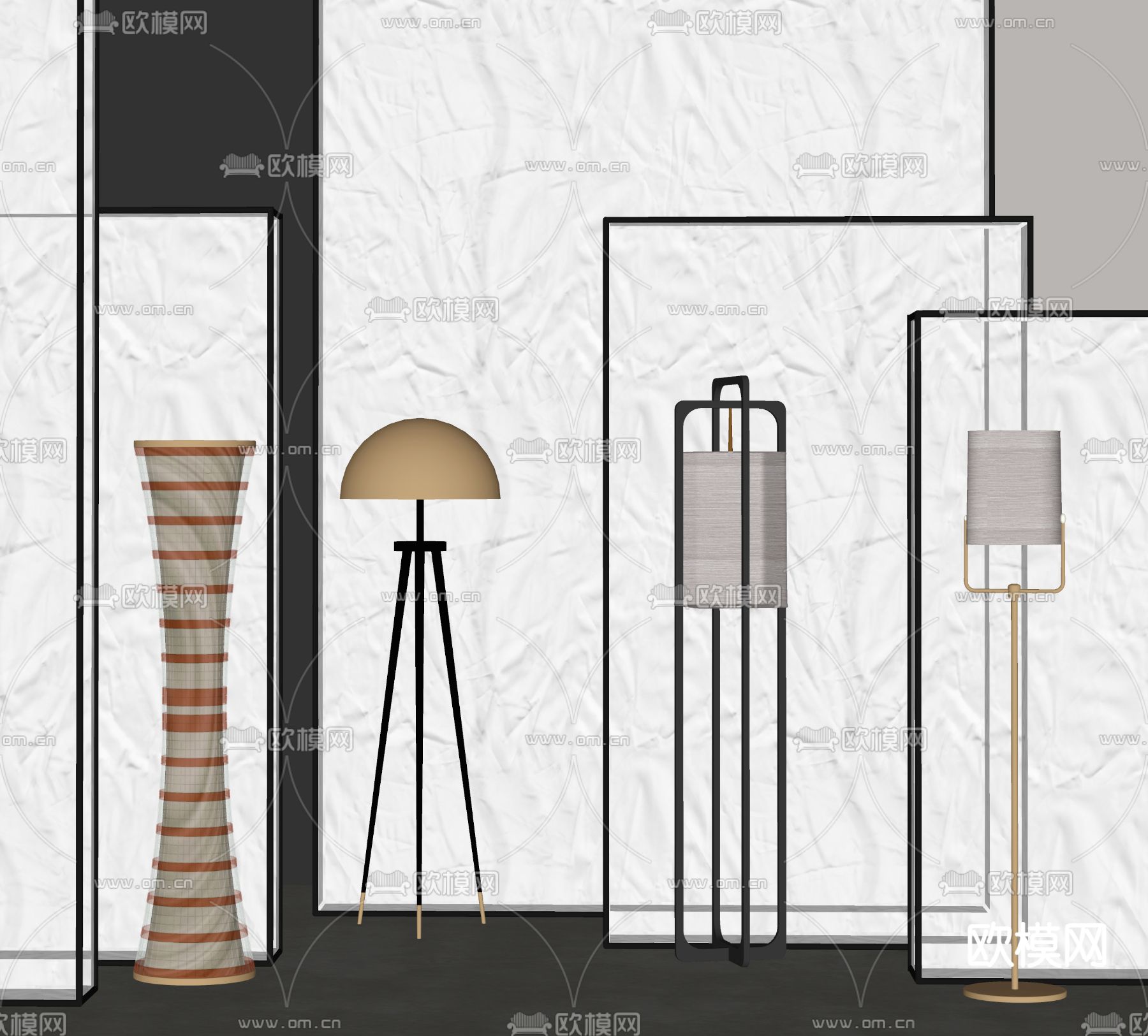 现代轻奢落地灯su模型下载