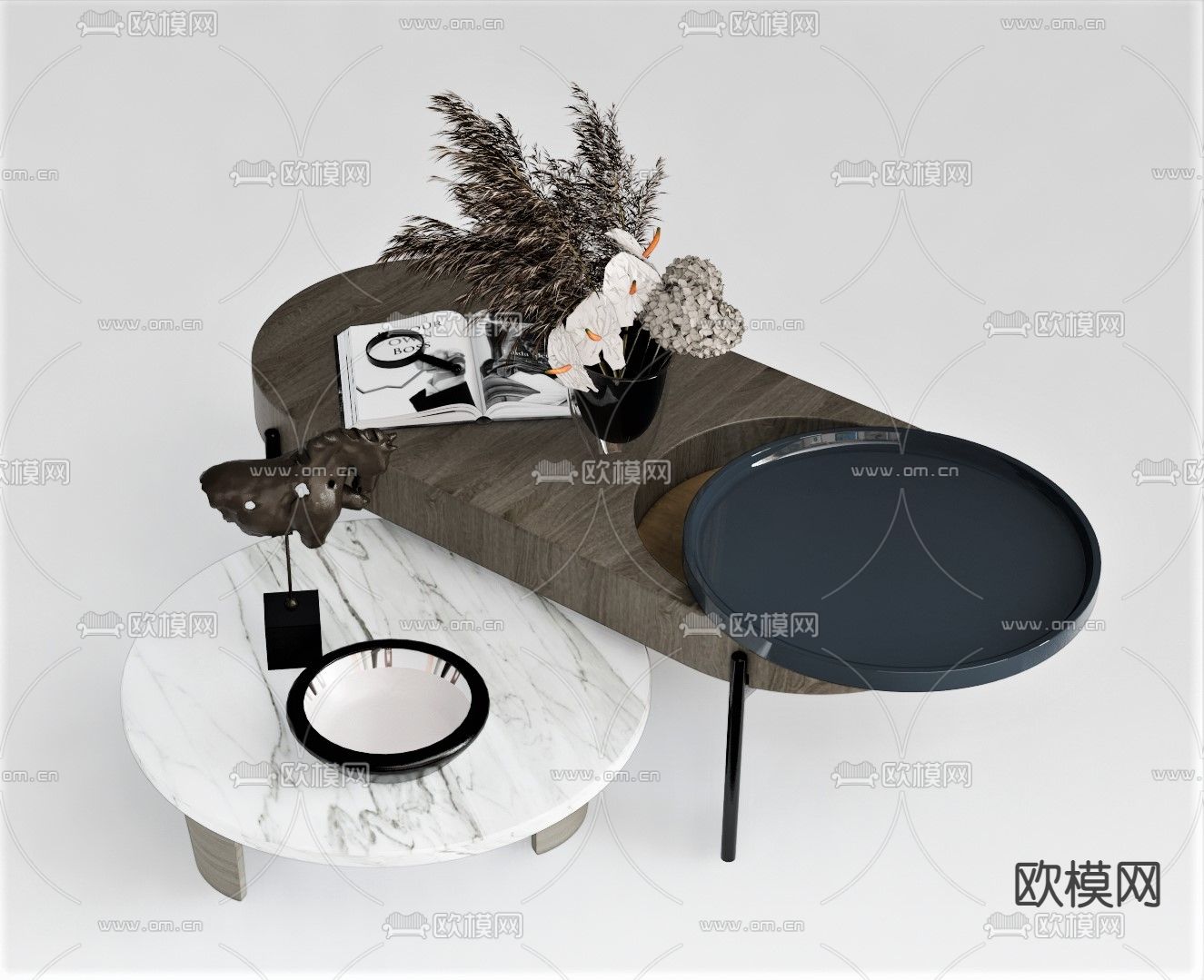 现代轻奢茶几su模型下载（渲染图2）