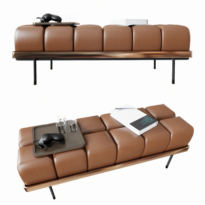  现代沙发凳床尾凳su模型 