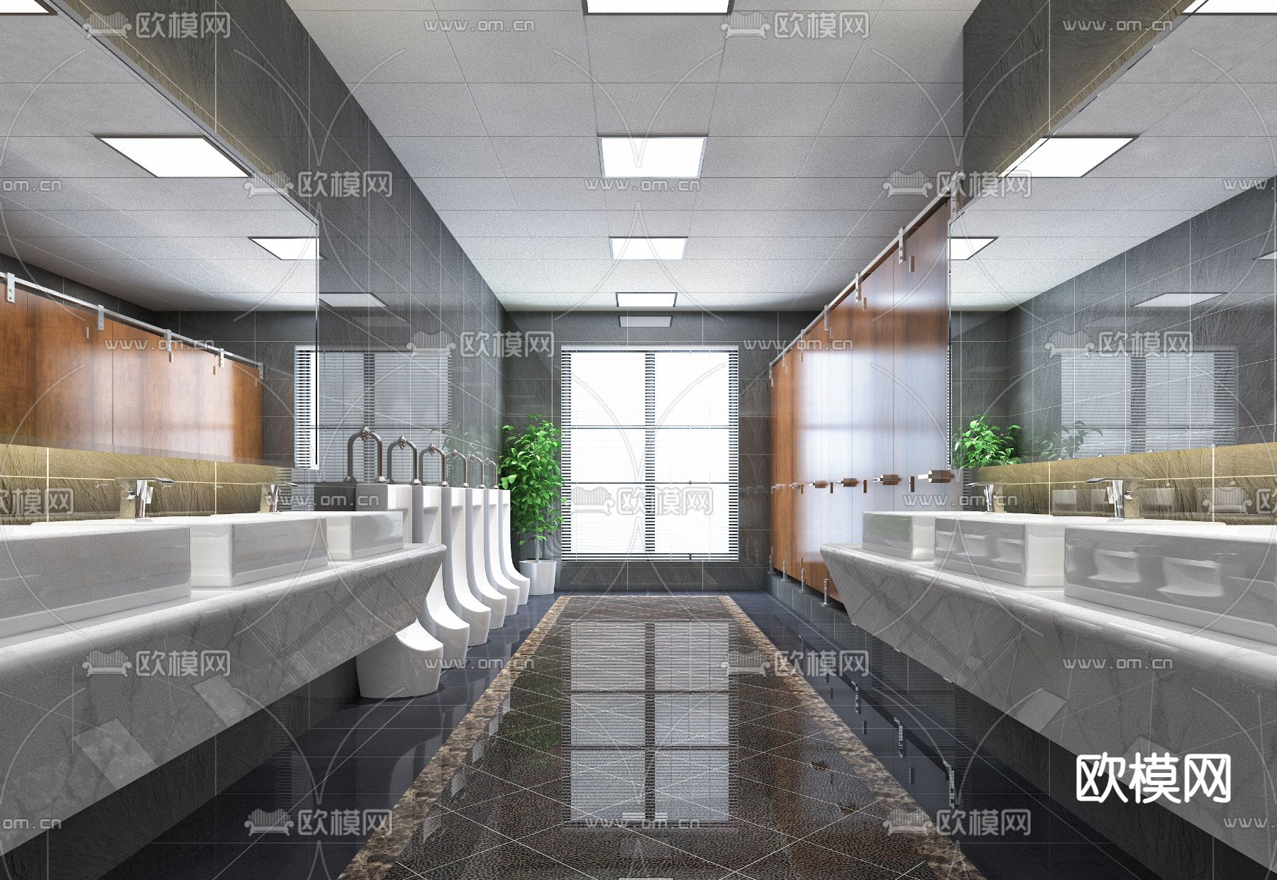 现代公共卫生间3d模型下载