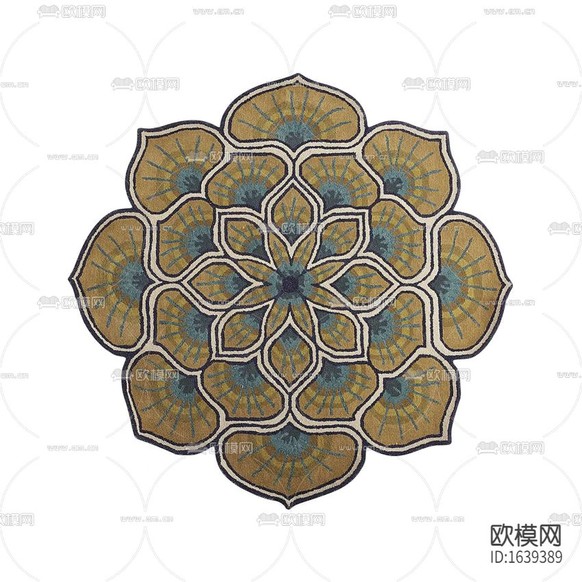 東南亞古典花卉印花布藝地毯下載