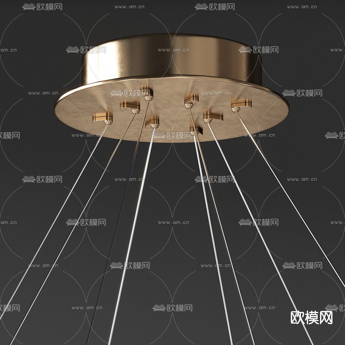 现代轻奢水晶吊灯3d模型