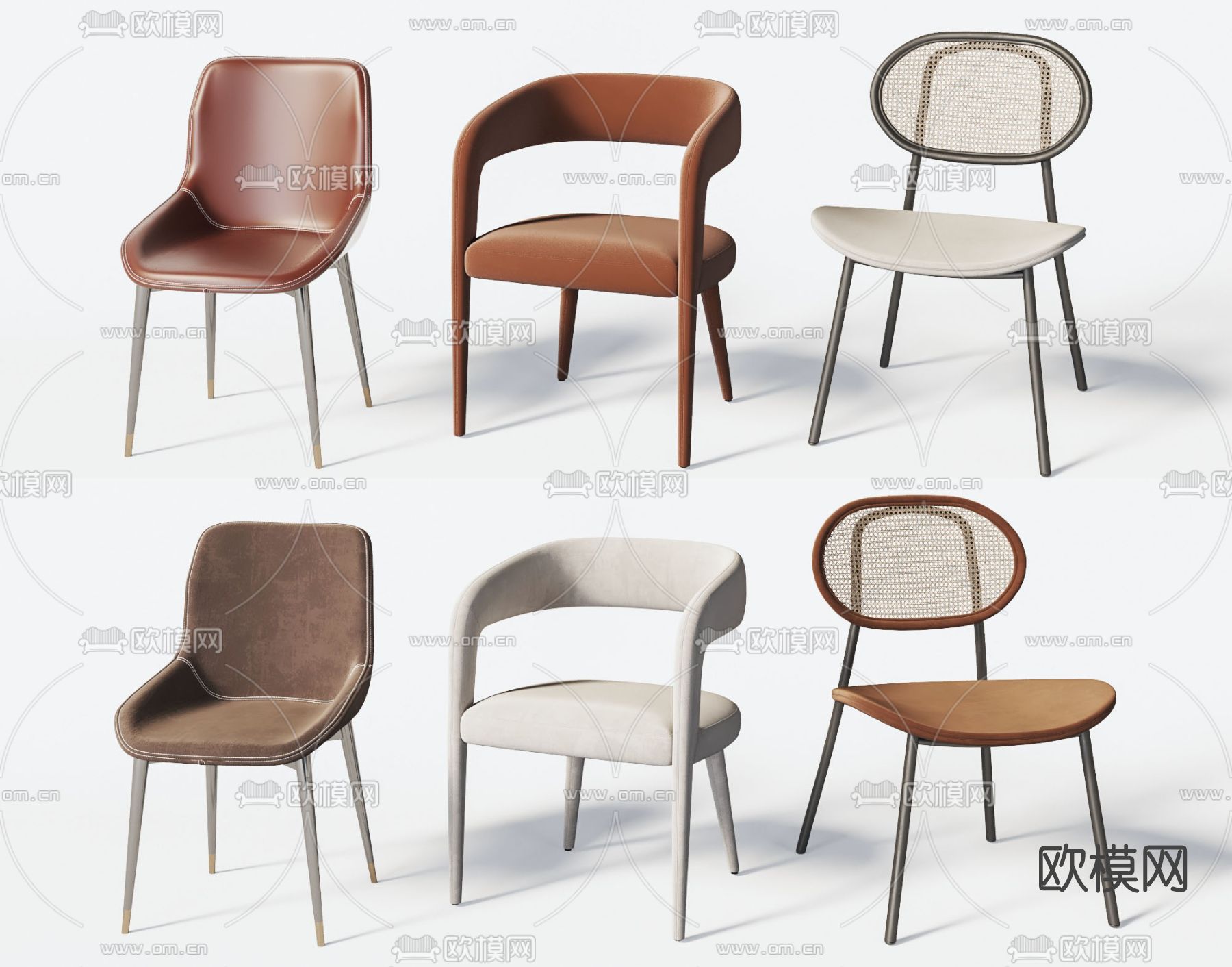 现代布艺单椅3d模型下载