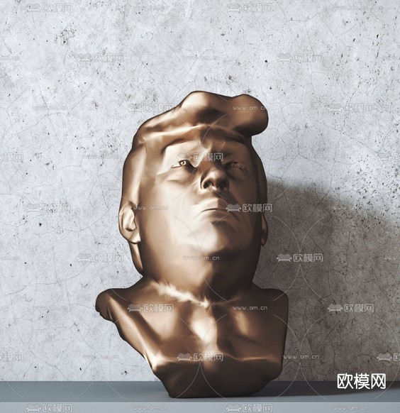 现代特朗普雕塑3d模型下载