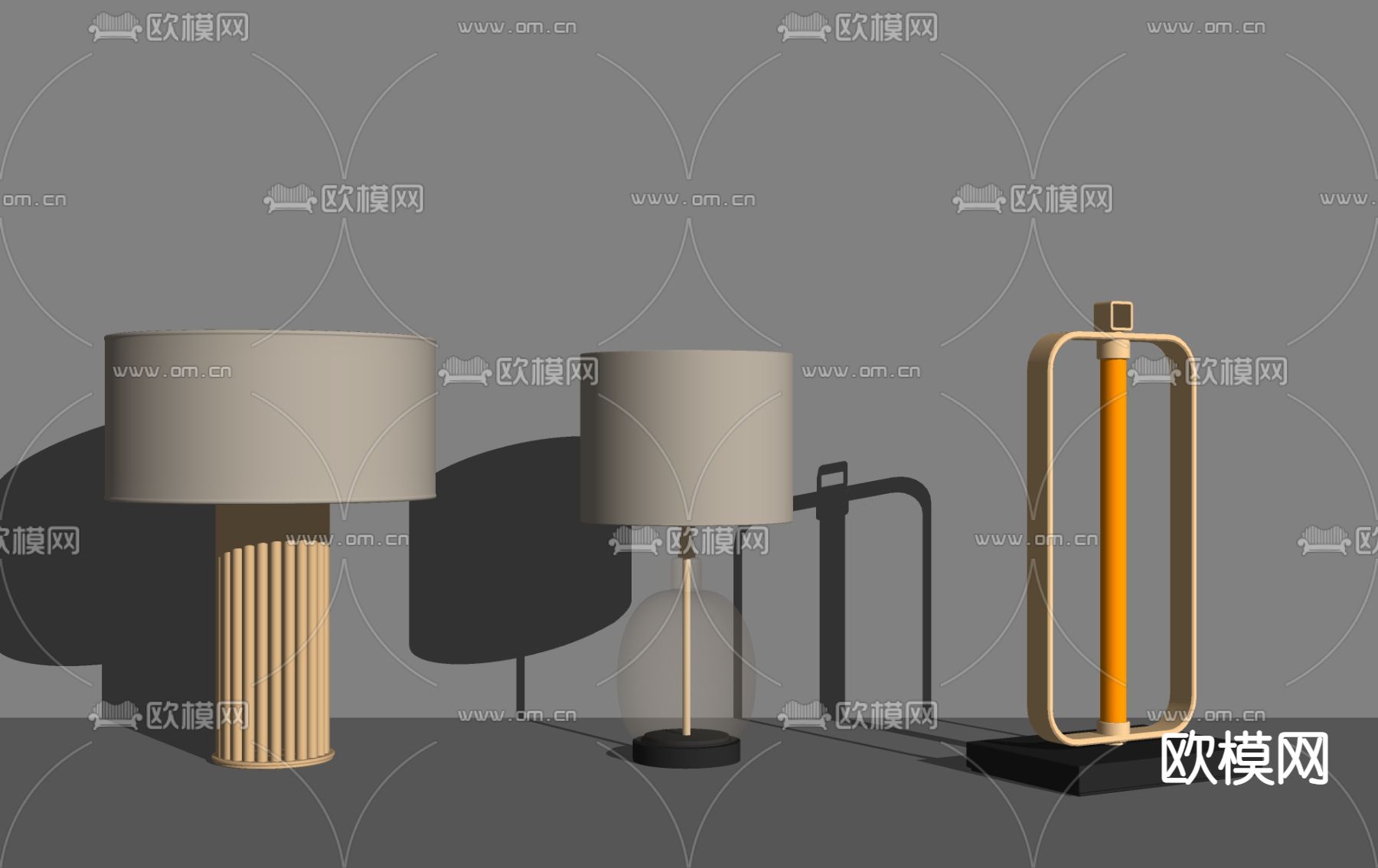 现代轻奢台灯su模型下载（渲染图2）
