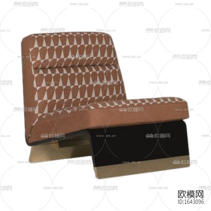 现代轻奢布艺印花金属单人沙发下载