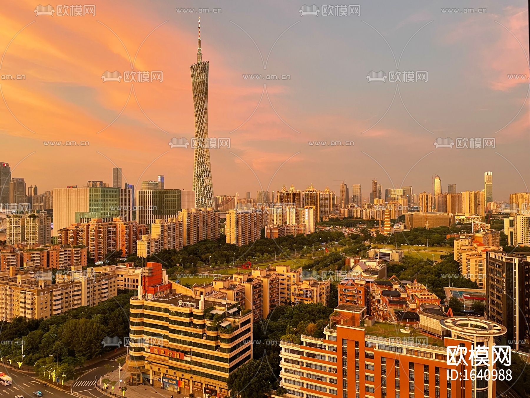 广州小蛮腰城市晚霞下载（渲染图1）