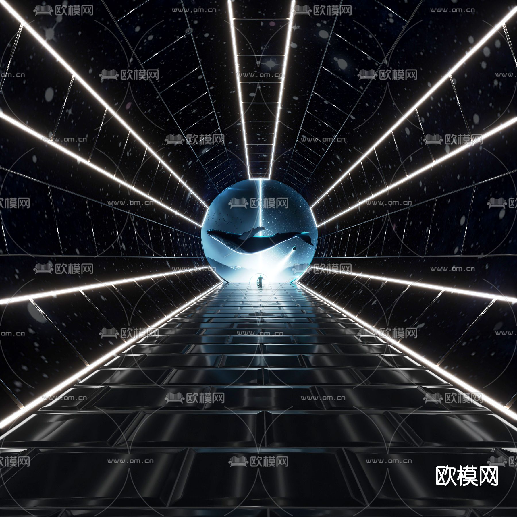 后现代KTV过道3d模型