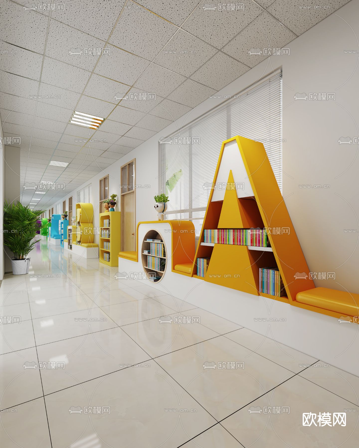 现代儿童图书馆3d模型