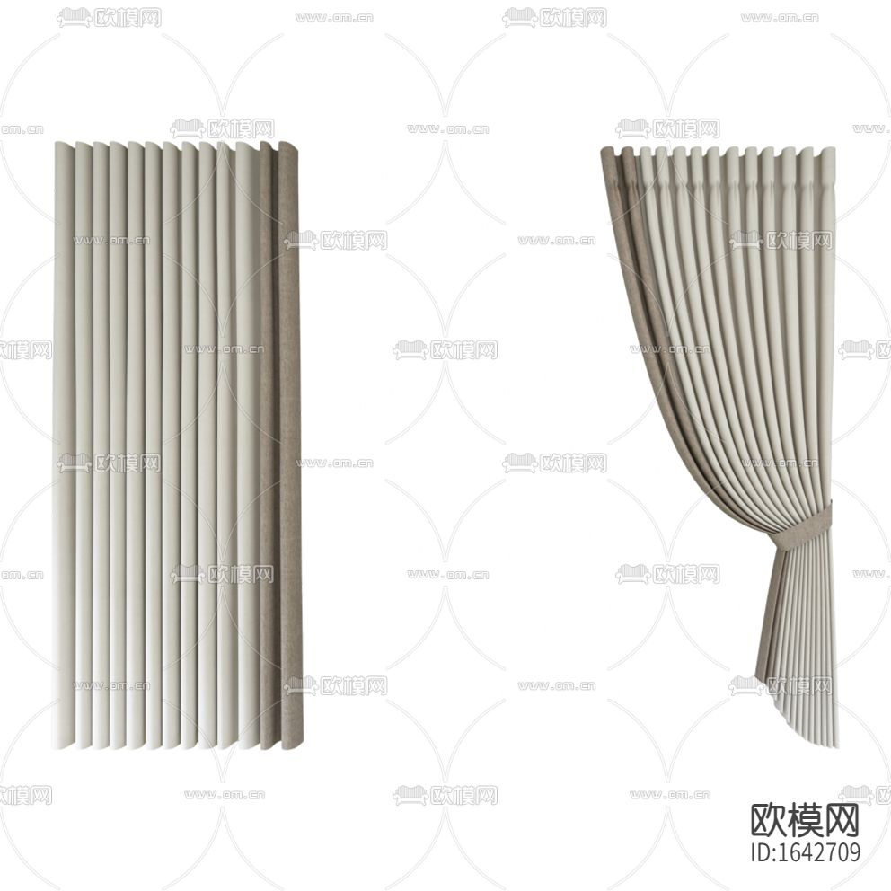 现代简约双色拼接布艺遮光窗帘下载