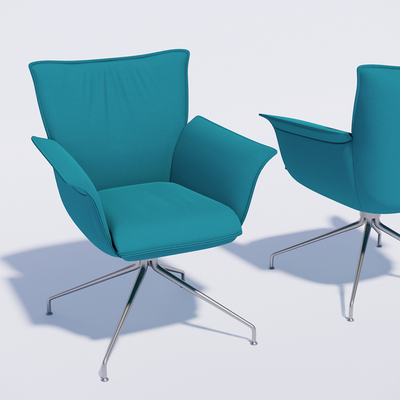  北欧布艺办公椅su模型 