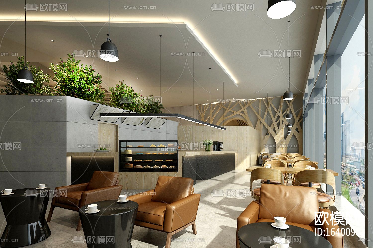 精品书店cad施工图下载（渲染图7）