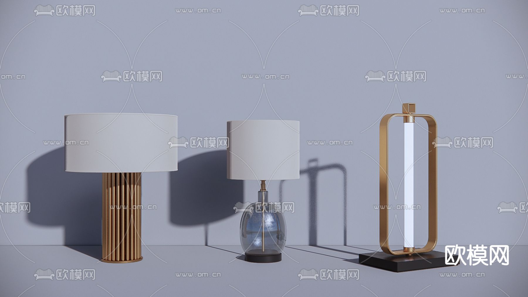 现代轻奢台灯su模型下载（渲染图1）