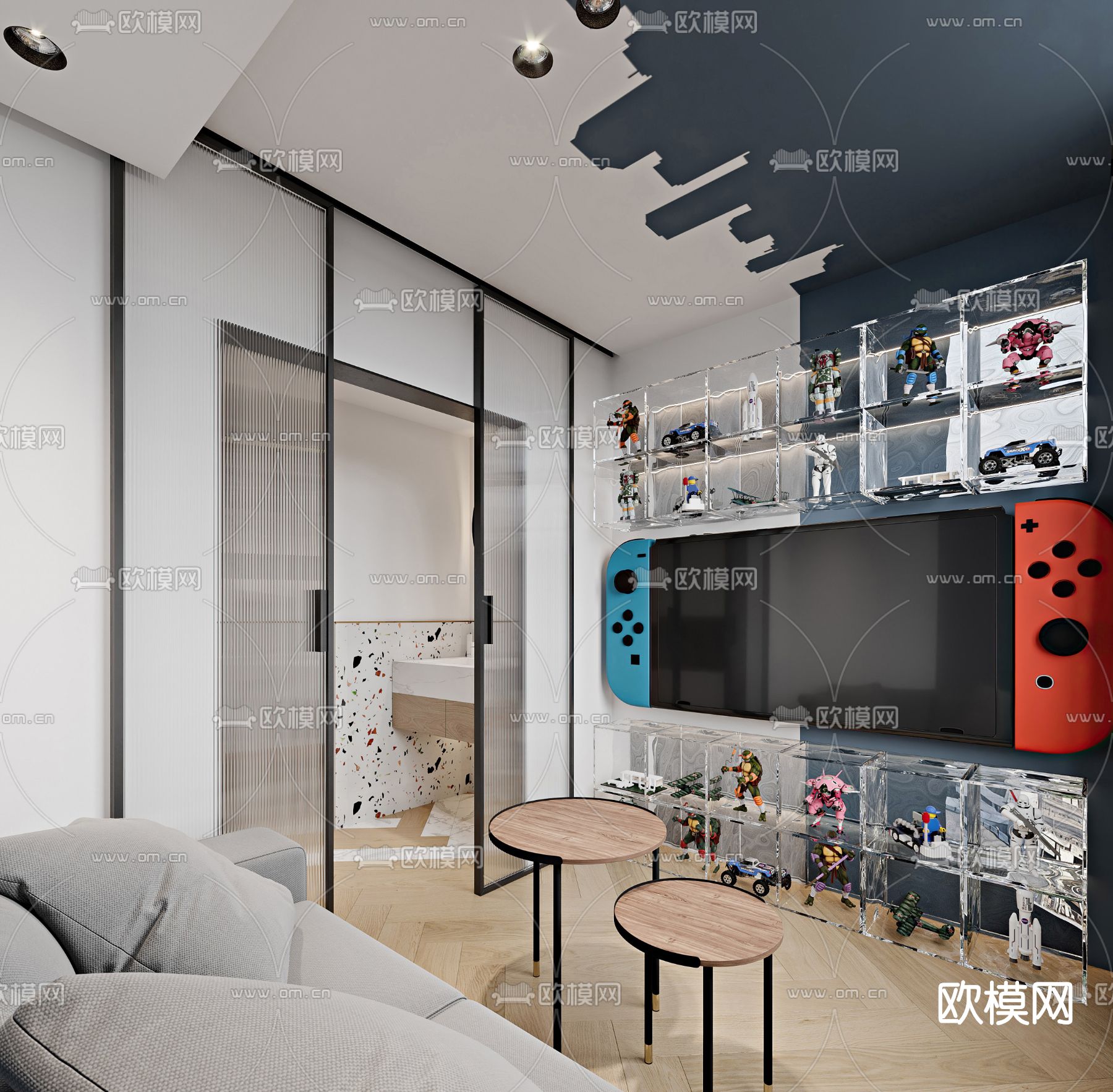 现代娱乐室3d模型下载