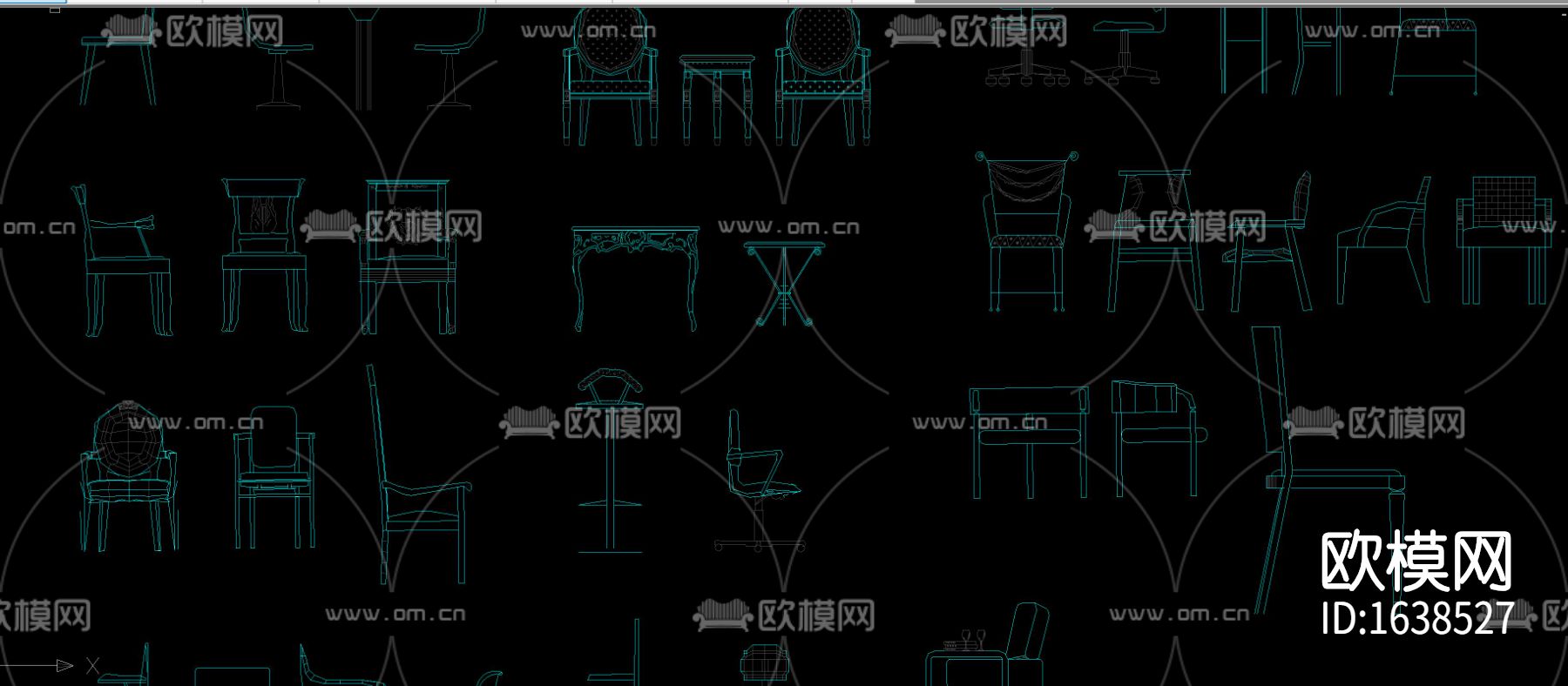 多种款式休闲桌椅平面立面图库合集下载（渲染图10）