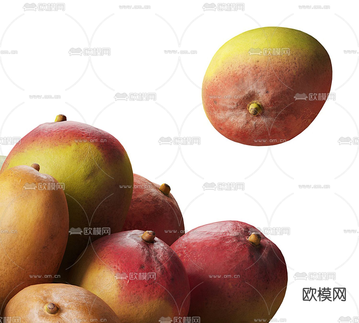 现代果盘芒果3d模型