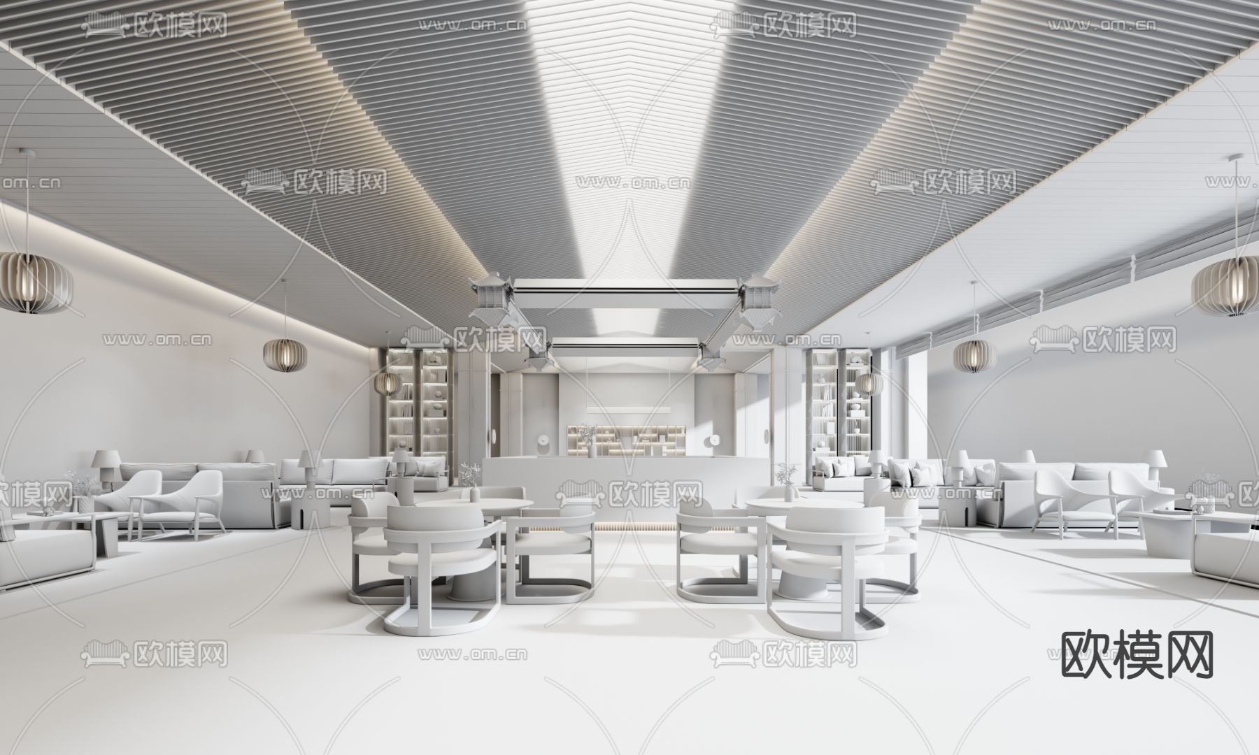 凯帝娅设计 天正 · 山河玺院售楼处3d模型下载（渲染图2）