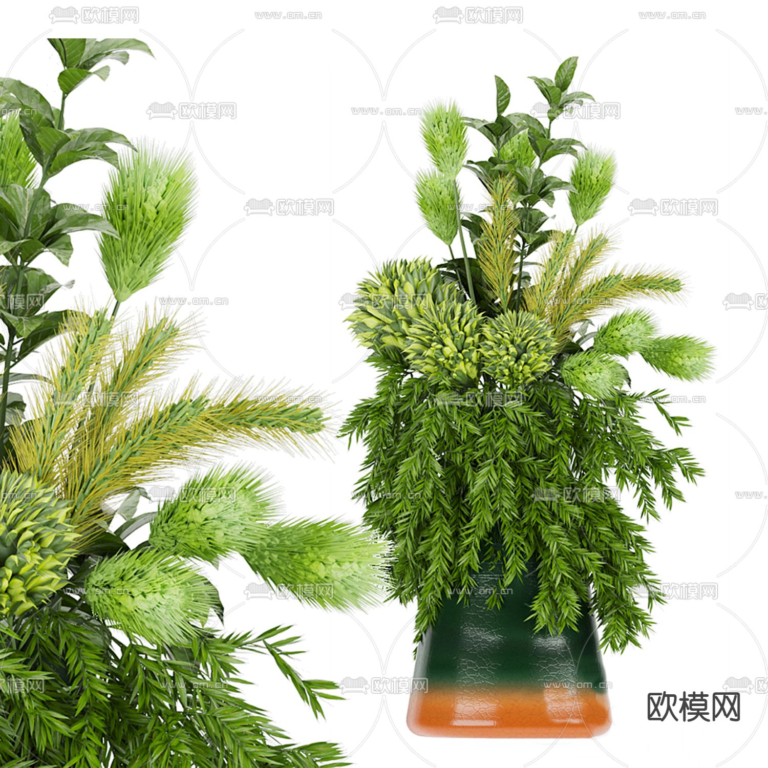 现代植物花束花瓶花艺3d模型下载