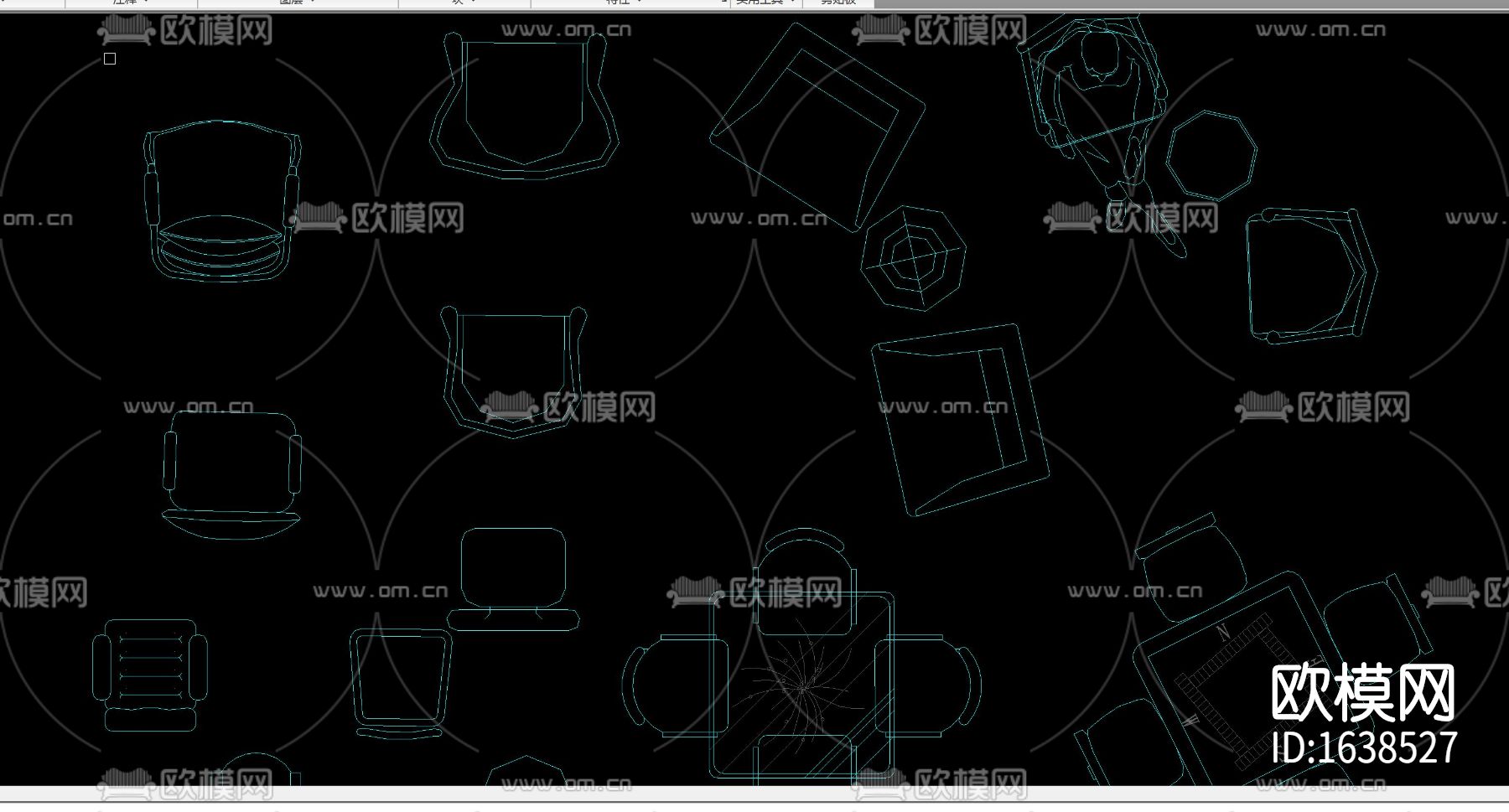 多种款式休闲桌椅平面立面图库合集下载（渲染图3）