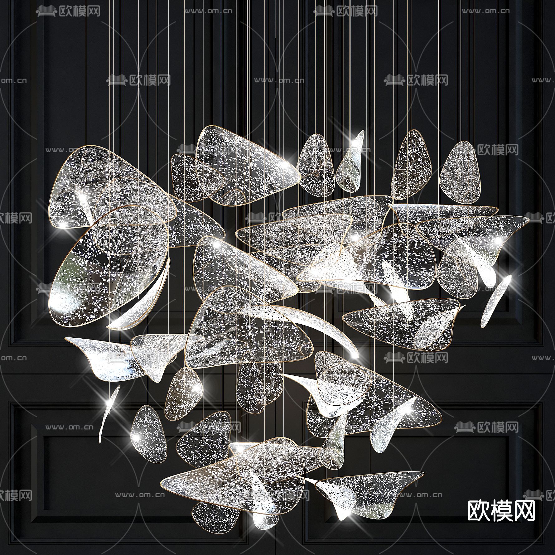 现代水晶装饰吊灯3d模型