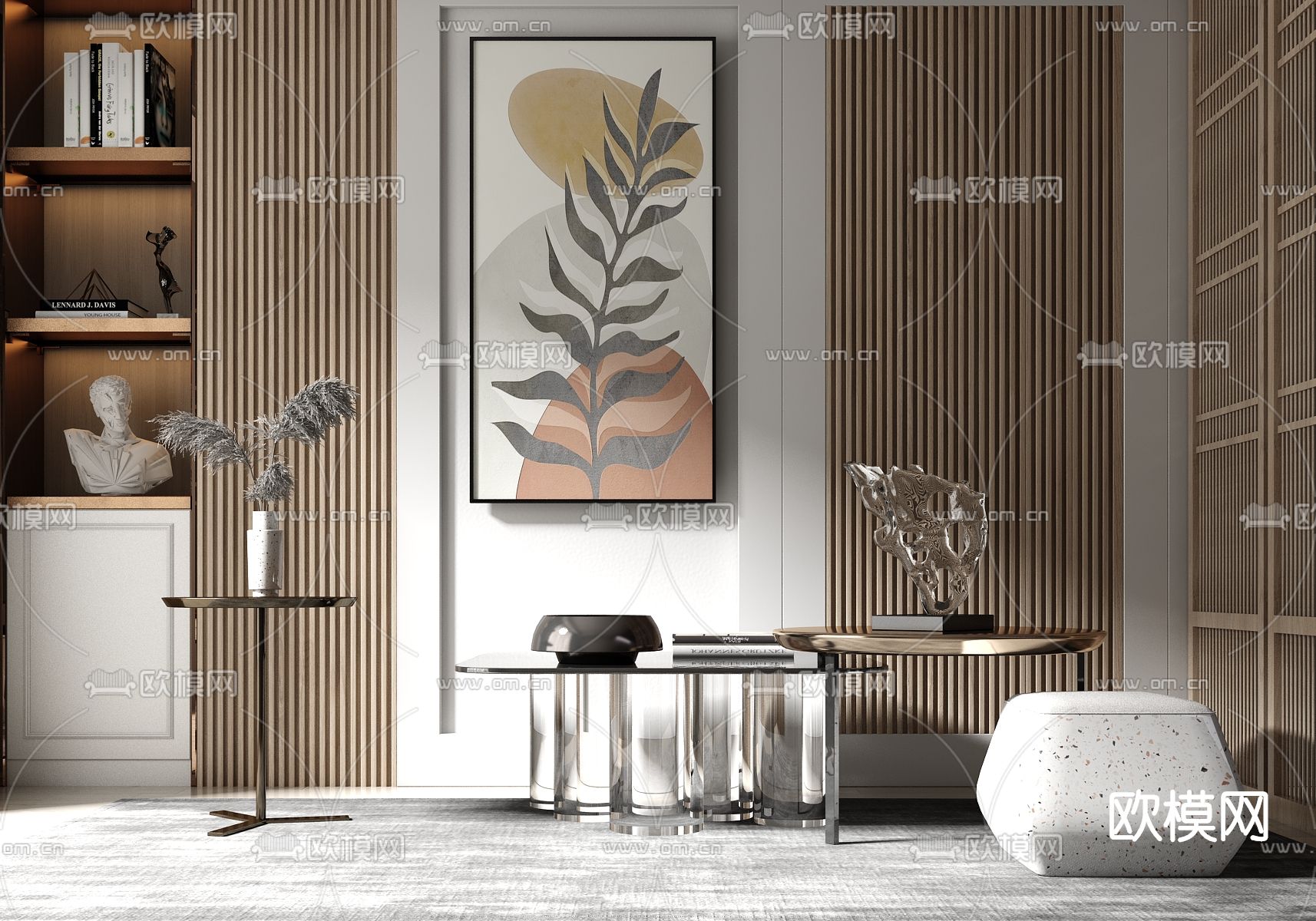 现代轻奢茶几角几3d模型下载