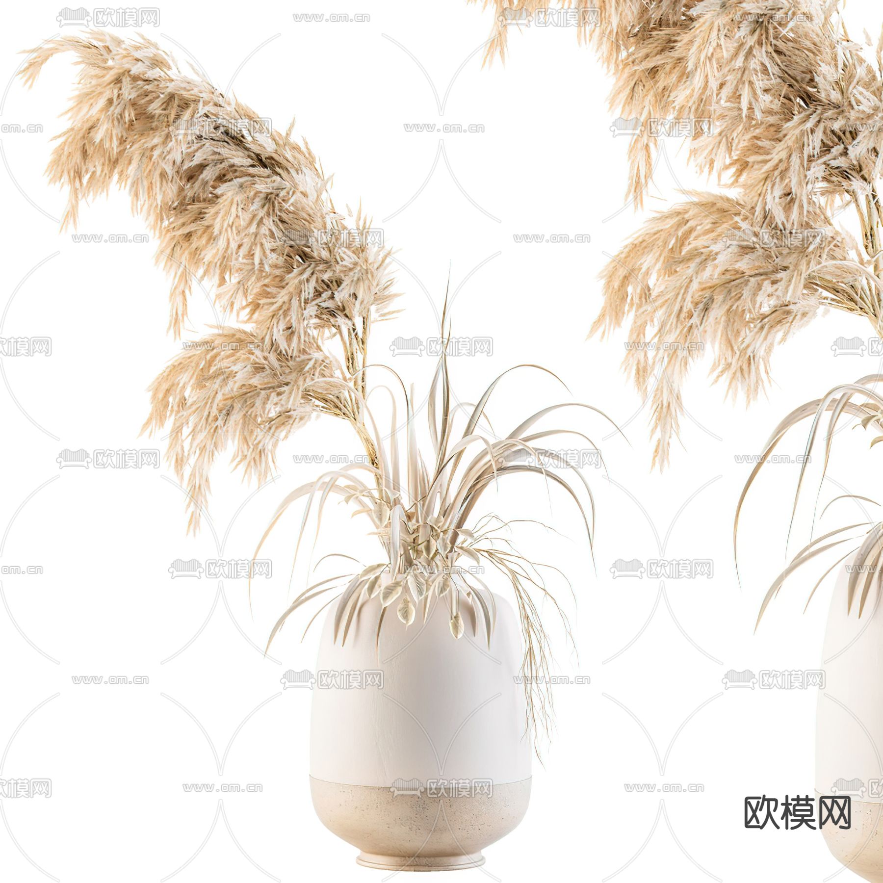 北欧芦苇干花花瓶3d模型下载