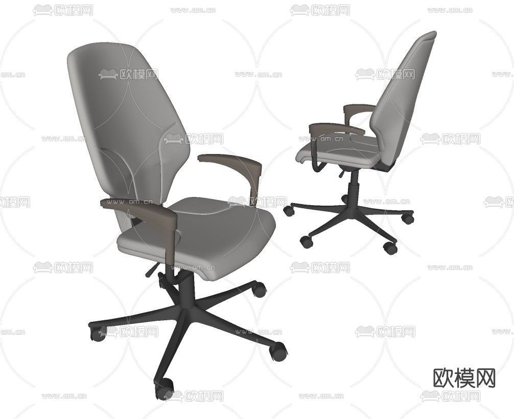 现代办公椅职员椅su模型下载（渲染图2）