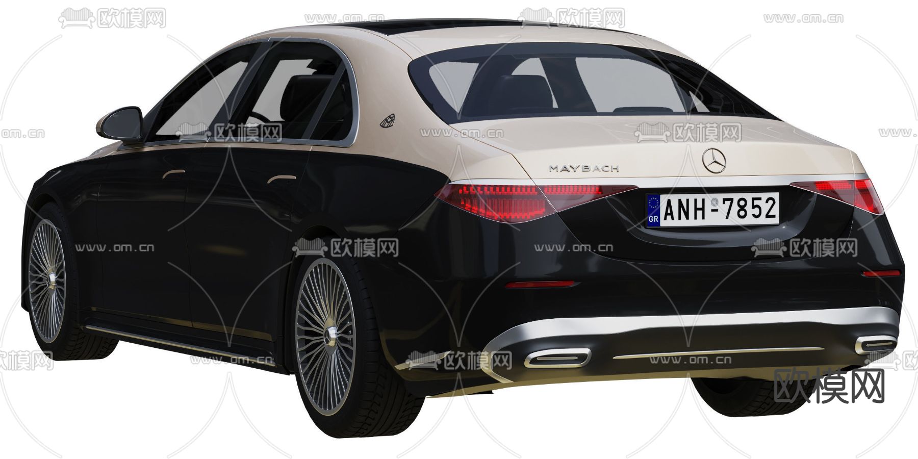 现代奔驰迈巴赫汽车3d模型下载（渲染图2）