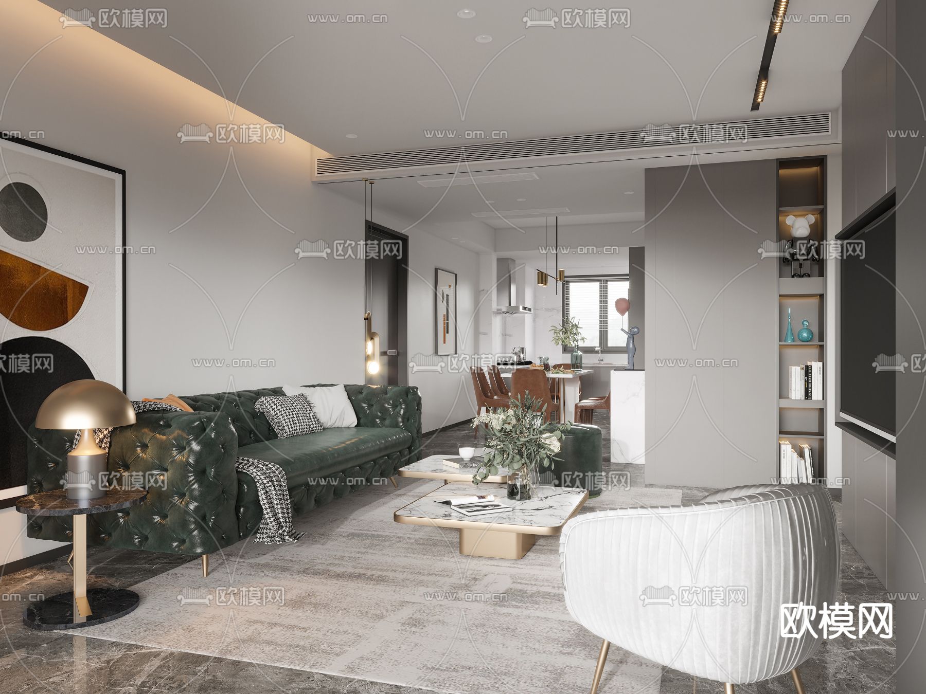 后现代客餐厅3d模型