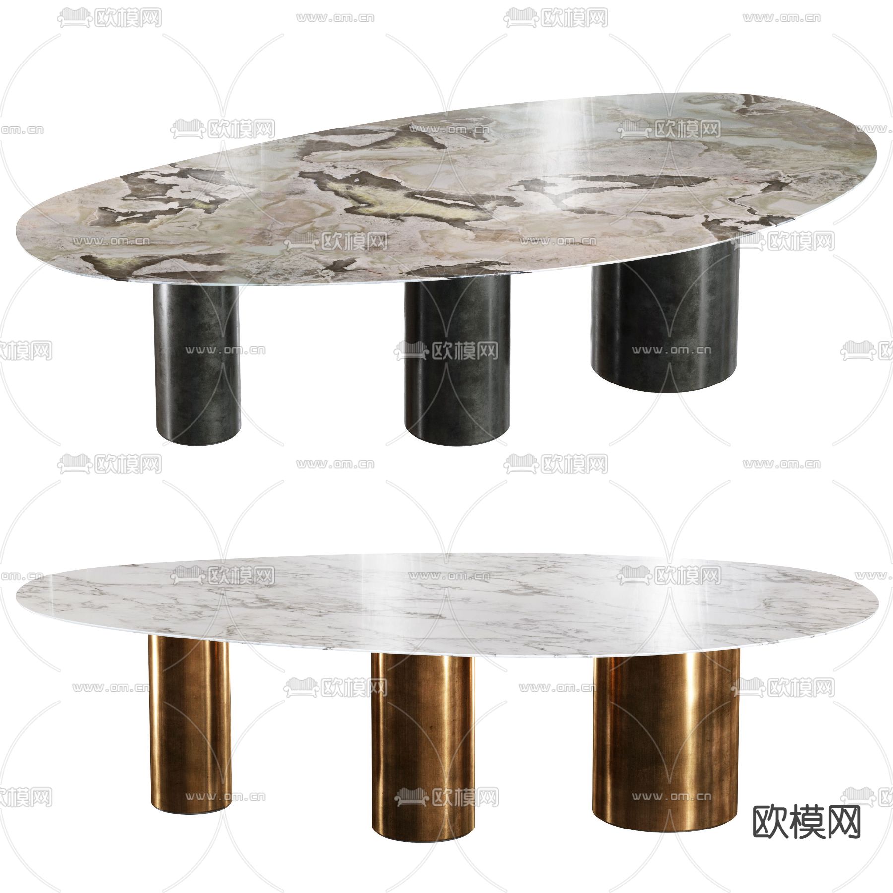 BAXTER 现代大理石餐桌3d模型下载