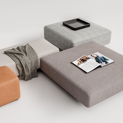  现代凳子脚踏su模型 