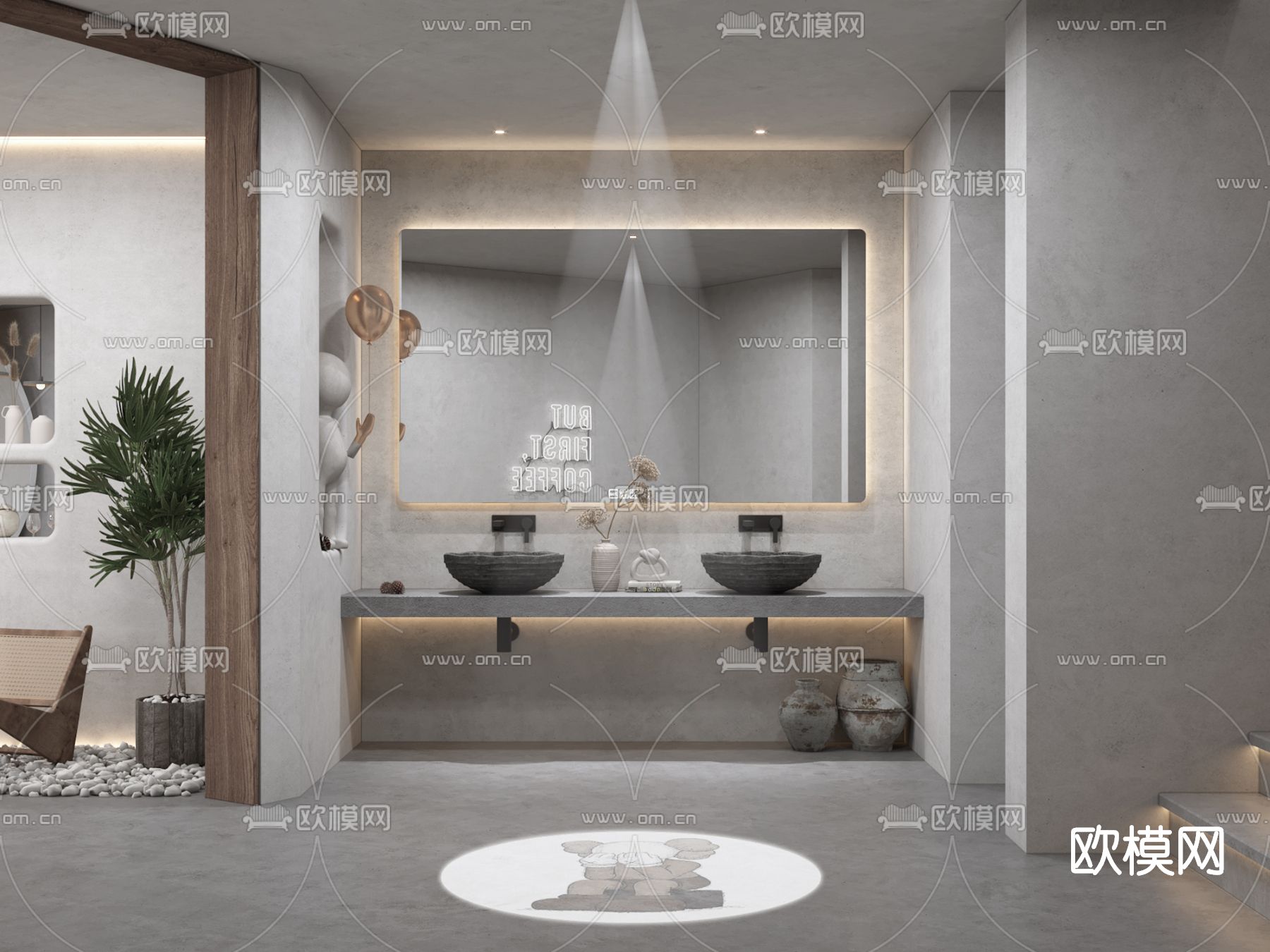侘寂洗手台3d模型