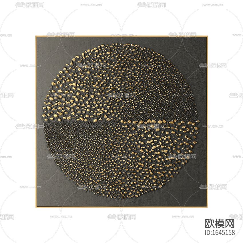 美式轻奢渐变黄铜装饰画下载