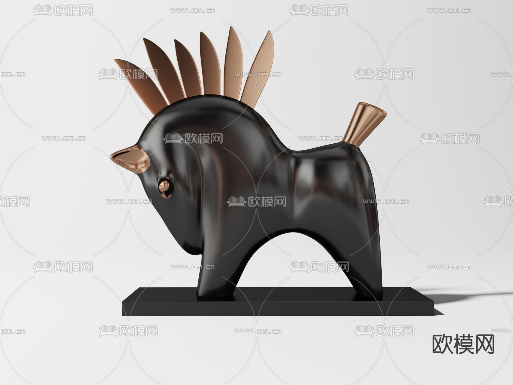 现代动物雕塑摆件3d模型下载_id:11097331_3dmax免费模型-欧模网