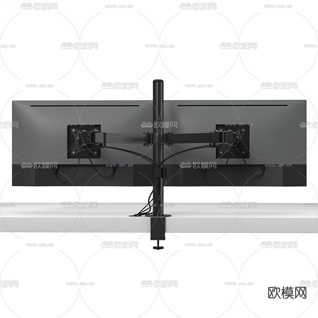 现代双屏电视机3d模型下载（渲染图4）