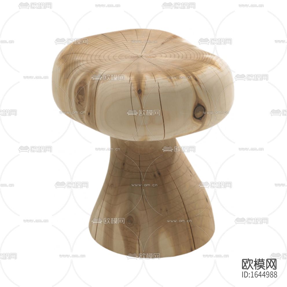 北欧简约实木蘑菇造型凳子