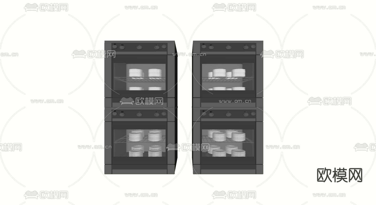 现代洗碗机su模型下载（渲染图2）